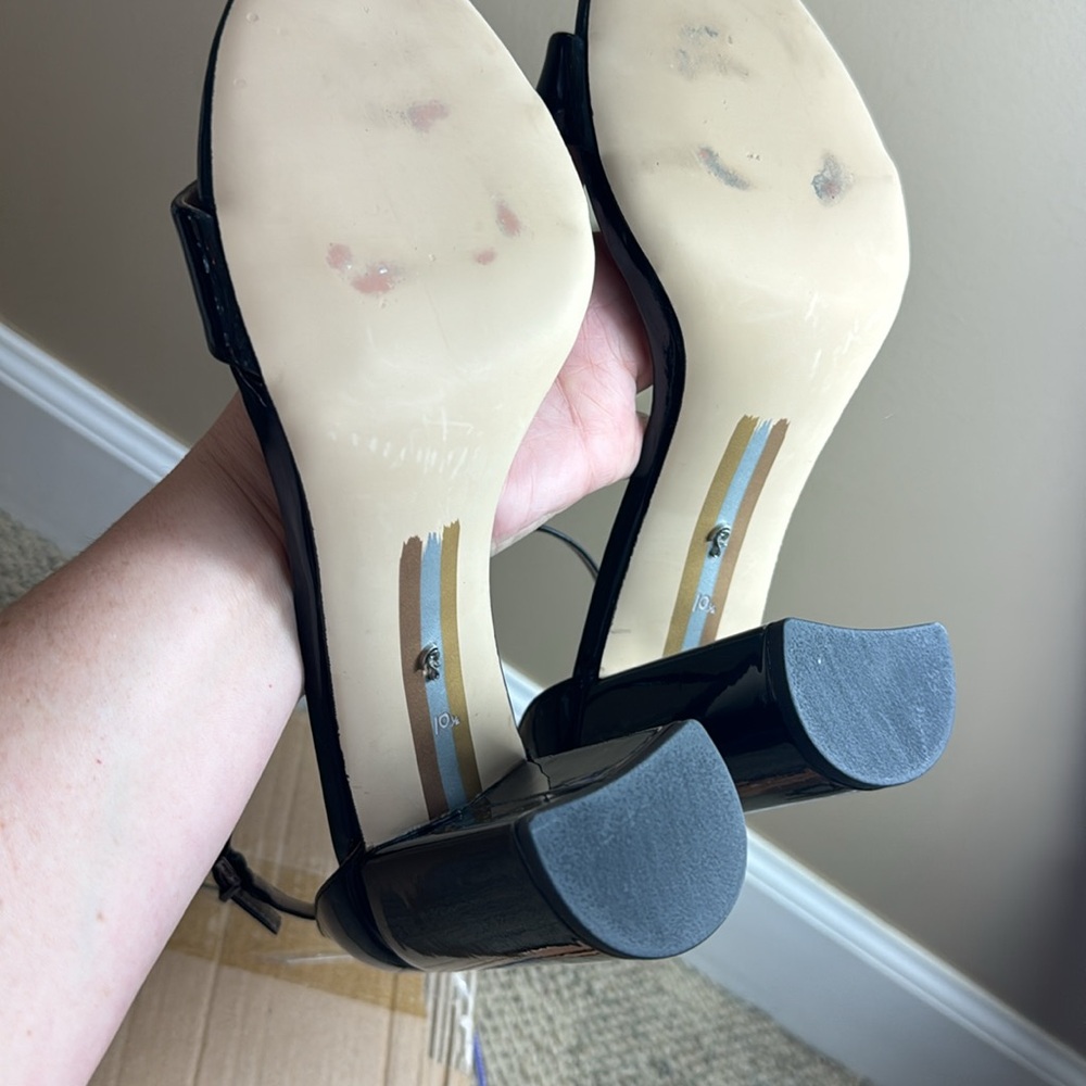 Sam Edelman 🖤 Yaro Ankle Strap Sandal • Black Patent • Size 10.5 • Worn Once • - Picture 13 of 17